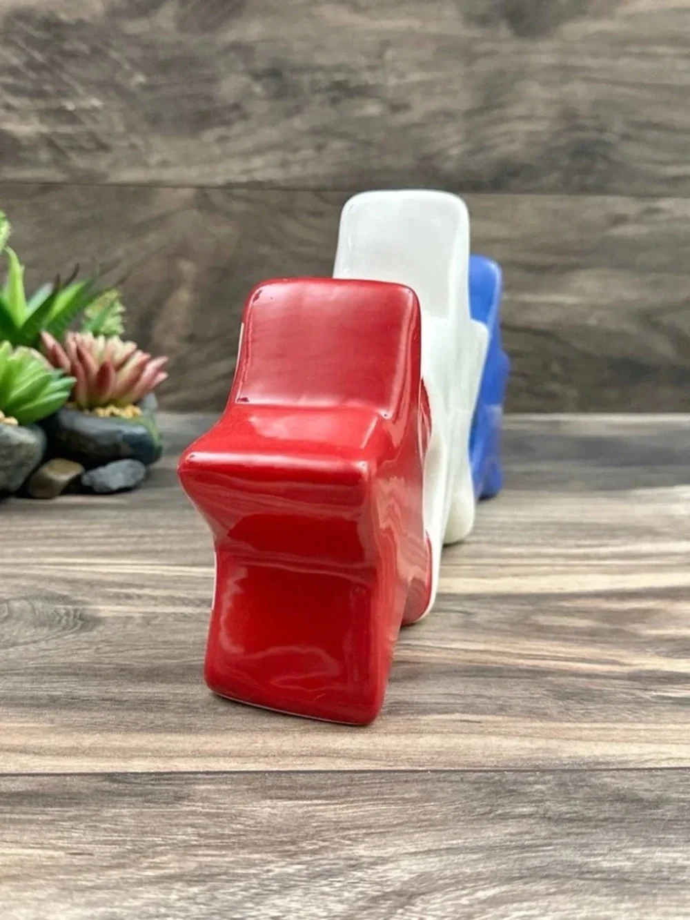 Rae Dunn Stars & Stripes Ceramic Decor Patriotic 12” Red White Blue Farmhouse